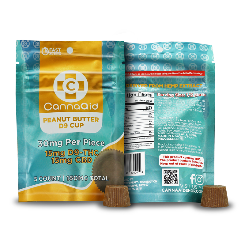 Peanut Butter D9 + CBD Cup- 5ct